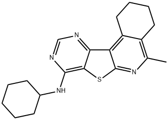 N-cyclohexyl-N-(5-methyl-1,2,3,4-tetrahydropyrimido[4',5':4,5]thieno[2,3-c]isoquinolin-8-yl)amine 结构式