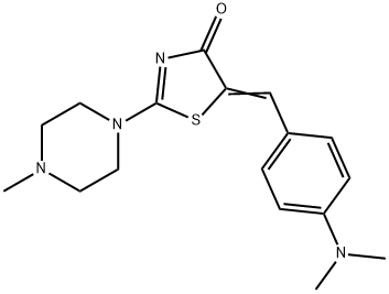 5-[4-(dimethylamino)benzylidene]-2-(4-methyl-1-piperazinyl)-1,3-thiazol-4(5H)-one 结构式