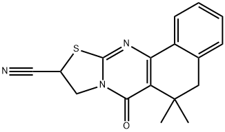 6,6-dimethyl-7-oxo-5,7,9,10-tetrahydro-6H-benzo[h][1,3]thiazolo[2,3-b]quinazoline-10-carbonitrile 结构式