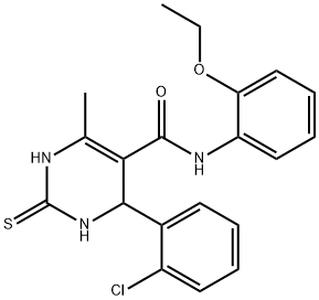 4-(2-chlorophenyl)-N-(2-ethoxyphenyl)-6-methyl-2-thioxo-1,2,3,4-tetrahydropyrimidine-5-carboxamide 结构式