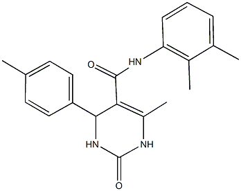 N-(2,3-dimethylphenyl)-6-methyl-4-(4-methylphenyl)-2-oxo-1,2,3,4-tetrahydro-5-pyrimidinecarboxamide 结构式