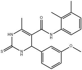 N-(2,3-dimethylphenyl)-4-(3-methoxyphenyl)-6-methyl-2-thioxo-1,2,3,4-tetrahydropyrimidine-5-carboxamide 结构式