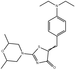 5-[4-(diethylamino)benzylidene]-2-(2,6-dimethyl-4-morpholinyl)-1,3-thiazol-4(5H)-one 结构式