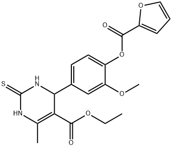 ethyl 4-[4-(2-furoyloxy)-3-methoxyphenyl]-6-methyl-2-thioxo-1,2,3,4-tetrahydro-5-pyrimidinecarboxylate 结构式