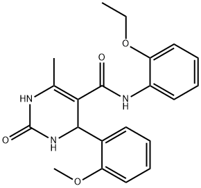 N-(2-ethoxyphenyl)-4-(2-methoxyphenyl)-6-methyl-2-oxo-1,2,3,4-tetrahydropyrimidine-5-carboxamide 结构式