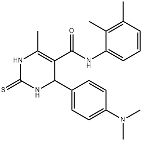 4-[4-(dimethylamino)phenyl]-N-(2,3-dimethylphenyl)-6-methyl-2-thioxo-1,2,3,4-tetrahydropyrimidine-5-carboxamide 结构式