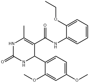 4-(2,4-dimethoxyphenyl)-N-(2-ethoxyphenyl)-6-methyl-2-oxo-1,2,3,4-tetrahydropyrimidine-5-carboxamide 结构式