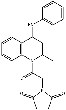 1-[2-(4-anilino-2-methyl-3,4-dihydro-1(2H)-quinolinyl)-2-oxoethyl]-2,5-pyrrolidinedione 结构式