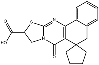 7-oxo-5,7,9,10-tetrahydrospiro(6H-benzo[h][1,3]thiazolo[2,3-b]quinazoline-6,1'-cyclopentane)-10-carboxylic acid 结构式