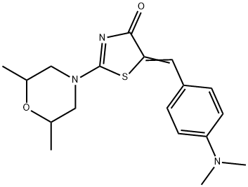 5-[4-(dimethylamino)benzylidene]-2-(2,6-dimethyl-4-morpholinyl)-1,3-thiazol-4(5H)-one 结构式