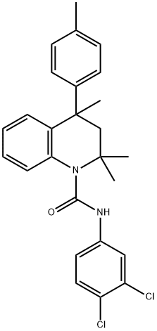 N-(3,4-dichlorophenyl)-2,2,4-trimethyl-4-(4-methylphenyl)-3,4-dihydro-1(2H)-quinolinecarboxamide 结构式