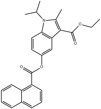 ethyl 1-isopropyl-2-methyl-5-(1-naphthoyloxy)-1H-indole-3-carboxylate 结构式