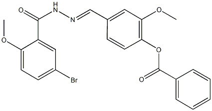 4-[2-(5-bromo-2-methoxybenzoyl)carbohydrazonoyl]-2-methoxyphenyl benzoate 结构式