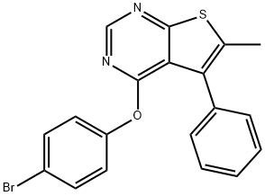 4-bromophenyl 6-methyl-5-phenylthieno[2,3-d]pyrimidin-4-yl ether 结构式