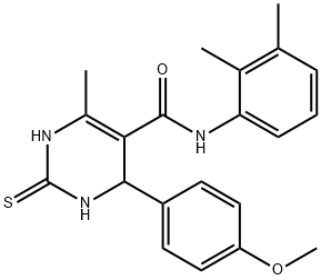 N-(2,3-dimethylphenyl)-4-(4-methoxyphenyl)-6-methyl-2-thioxo-1,2,3,4-tetrahydropyrimidine-5-carboxamide 结构式