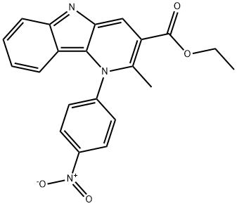 ethyl 1-{4-nitrophenyl}-2-methyl-1H-pyrido[3,2-b]indole-3-carboxylate 结构式