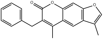 6-benzyl-3,5-dimethyl-7H-furo[3,2-g]chromen-7-one 结构式