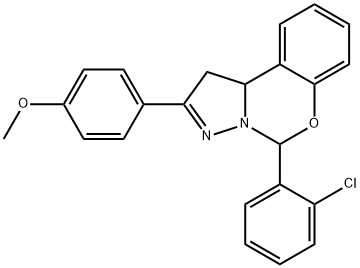 4-[5-(2-chlorophenyl)-1,10b-dihydropyrazolo[1,5-c][1,3]benzoxazin-2-yl]phenyl methyl ether 结构式