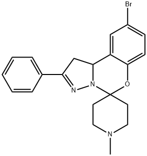 9'-bromo-1-methyl-2'-phenyl-1',10'b-dihydrospiro(piperidine-4,5'-pyrazolo[1,5-c][1,3]benzoxazine) 结构式