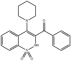 [1,1-dioxido-4-(1-piperidinyl)-2H-1,2-benzothiazin-3-yl](phenyl)methanone 结构式