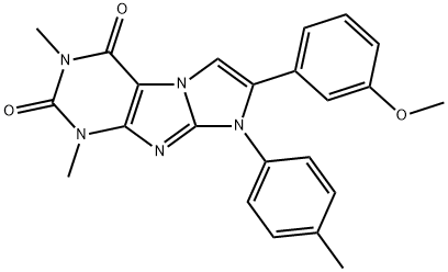 7-(3-methoxyphenyl)-1,3-dimethyl-8-(4-methylphenyl)-1H-imidazo[2,1-f]purine-2,4(3H,8H)-dione 结构式