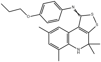 N-(4-propoxyphenyl)-N-(4,4,6,8-tetramethyl-4,5-dihydro-1H-[1,2]dithiolo[3,4-c]quinolin-1-ylidene)amine 结构式