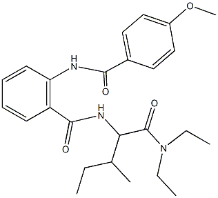 N-{1-[(diethylamino)carbonyl]-2-methylbutyl}-2-[(4-methoxybenzoyl)amino]benzamide 结构式