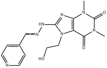 isonicotinaldehyde [7-(2-hydroxyethyl)-1,3-dimethyl-2,6-dioxo-2,3,6,7-tetrahydro-1H-purin-8-yl]hydrazone 结构式