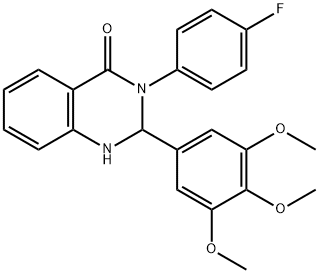 3-(4-fluorophenyl)-2-(3,4,5-trimethoxyphenyl)-2,3-dihydroquinazolin-4(1H)-one 结构式