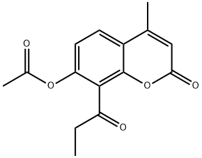 4-methyl-2-oxo-8-propionyl-2H-chromen-7-yl acetate 结构式