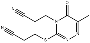 3-{[4-(2-cyanoethyl)-6-methyl-5-oxo-4,5-dihydro-1,2,4-triazin-3-yl]sulfanyl}propanenitrile 结构式