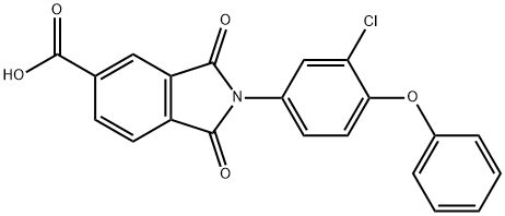 2-(3-chloro-4-phenoxyphenyl)-1,3-dioxo-5-isoindolinecarboxylic acid 结构式