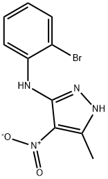 5-(2-bromoanilino)-4-nitro-3-methyl-1H-pyrazole 结构式
