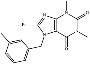 8-bromo-1,3-dimethyl-7-(3-methylbenzyl)-3,7-dihydro-1H-purine-2,6-dione 结构式