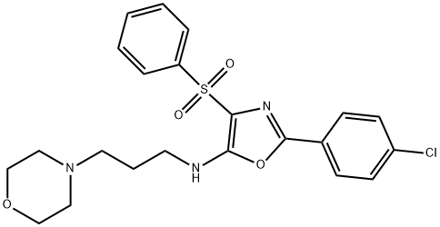 N-[2-(4-chlorophenyl)-4-(phenylsulfonyl)-1,3-oxazol-5-yl]-N-[3-(4-morpholinyl)propyl]amine 结构式