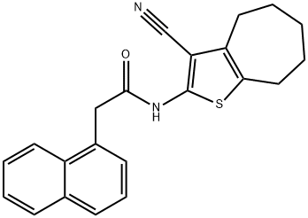 N-(3-cyano-5,6,7,8-tetrahydro-4H-cyclohepta[b]thien-2-yl)-2-(1-naphthyl)acetamide 结构式