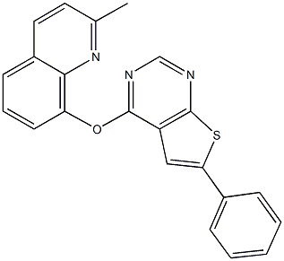 2-methyl-8-[(6-phenylthieno[2,3-d]pyrimidin-4-yl)oxy]quinoline 结构式