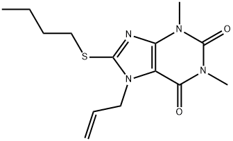 7-allyl-8-(butylsulfanyl)-1,3-dimethyl-3,7-dihydro-1H-purine-2,6-dione 结构式