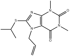 7-allyl-8-(isopropylthio)-1,3-dimethyl-3,7-dihydro-1H-purine-2,6-dione 结构式