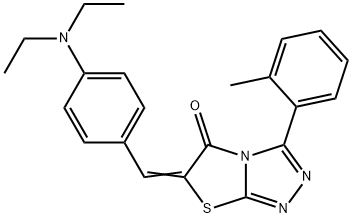 6-[4-(diethylamino)benzylidene]-3-(2-methylphenyl)[1,3]thiazolo[2,3-c][1,2,4]triazol-5(6H)-one 结构式