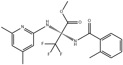 methyl 2-[(4,6-dimethyl-2-pyridinyl)amino]-3,3,3-trifluoro-2-[(2-methylbenzoyl)amino]propanoate 结构式