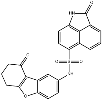 2-oxo-N-(9-oxo-6,7,8,9-tetrahydrodibenzo[b,d]furan-2-yl)-1,2-dihydrobenzo[cd]indole-6-sulfonamide 结构式