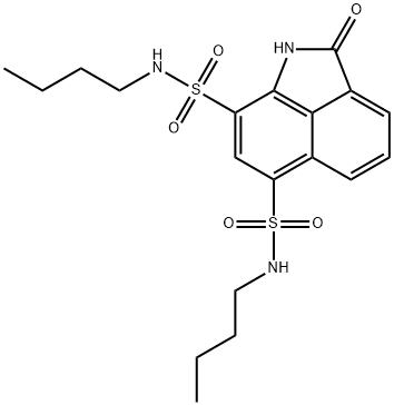 N~6~,N~8~-dibutyl-2-oxo-1,2-dihydrobenzo[cd]indole-6,8-disulfonamide 结构式