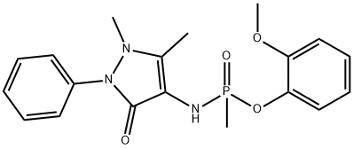 2-methoxyphenyl N-(1,5-dimethyl-3-oxo-2-phenyl-2,3-dihydro-1H-pyrazol-4-yl)-P-methylphosphonamidoate 结构式