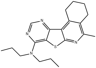 N-(5-methyl-1,2,3,4-tetrahydropyrimido[4',5':4,5]thieno[2,3-c]isoquinolin-8-yl)-N,N-dipropylamine 结构式