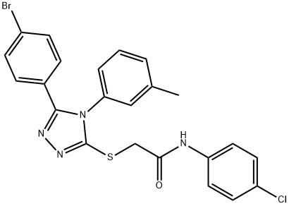 2-{[5-(4-bromophenyl)-4-(3-methylphenyl)-4H-1,2,4-triazol-3-yl]sulfanyl}-N-(4-chlorophenyl)acetamide 结构式