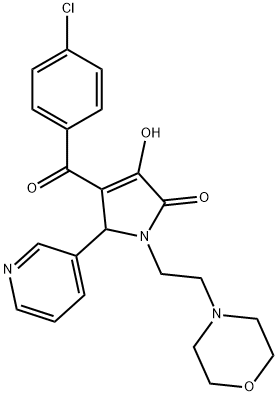 4-(4-chlorobenzoyl)-3-hydroxy-1-[2-(4-morpholinyl)ethyl]-5-(3-pyridinyl)-1,5-dihydro-2H-pyrrol-2-one 结构式