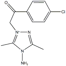 4-amino-1-[2-(4-chlorophenyl)-2-oxoethyl]-3,5-dimethyl-4H-1,2,4-triazol-1-ium 结构式