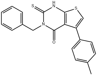 3-benzyl-5-(4-methylphenyl)-2-thioxo-2,3-dihydrothieno[2,3-d]pyrimidin-4(1H)-one 结构式