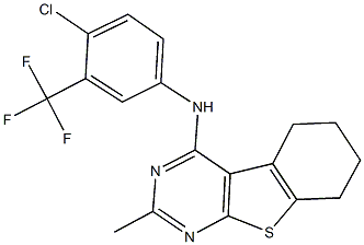 N-[4-chloro-3-(trifluoromethyl)phenyl]-2-methyl-5,6,7,8-tetrahydro[1]benzothieno[2,3-d]pyrimidin-4-amine 结构式